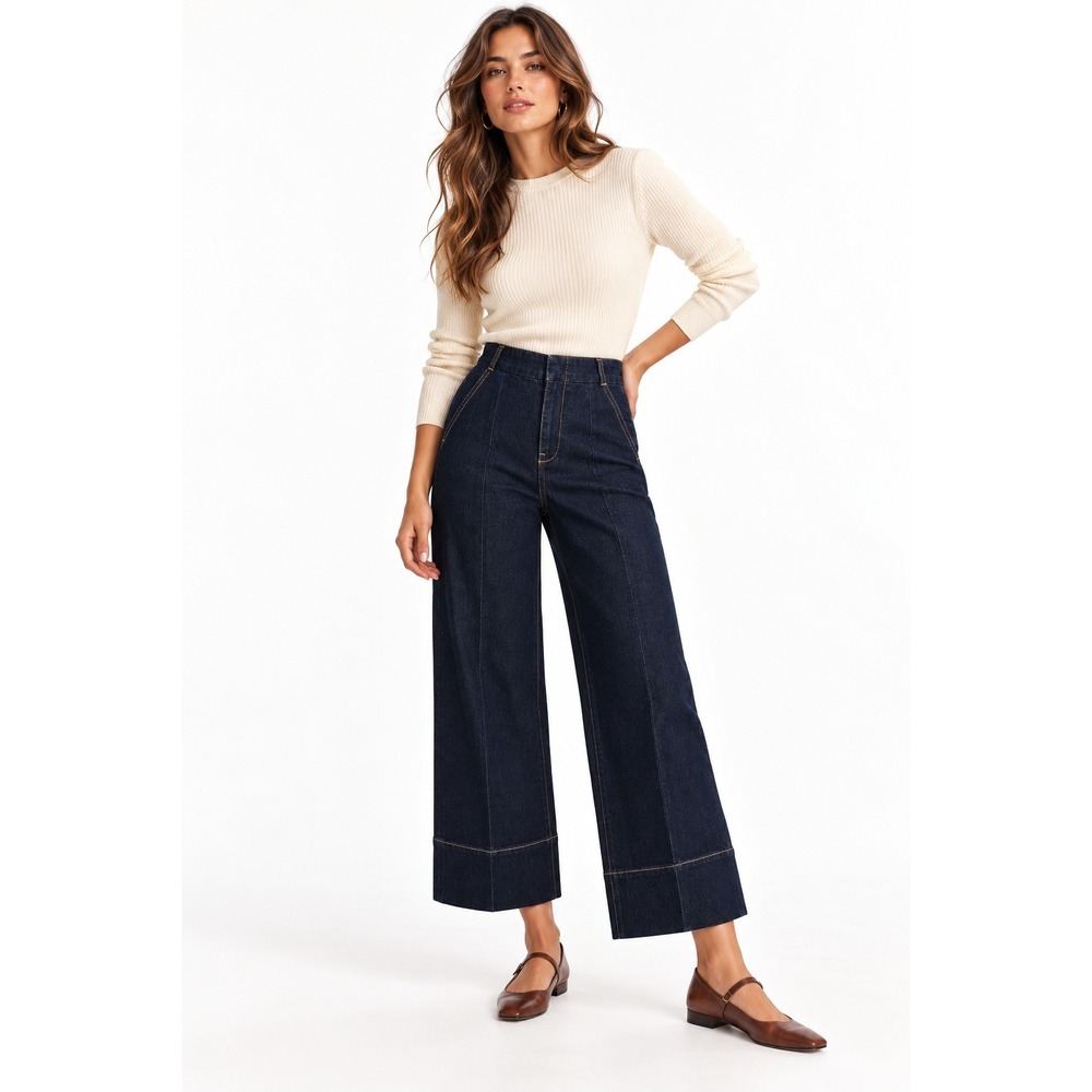 Montgomery Post Zivia High Rise Wide Leg Jean Indigo Size 2 NWT